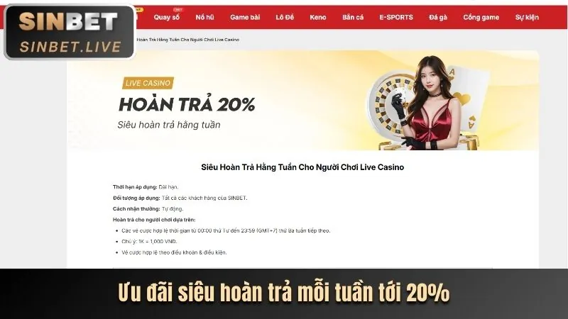 Hoàn trả cược không giới hạn